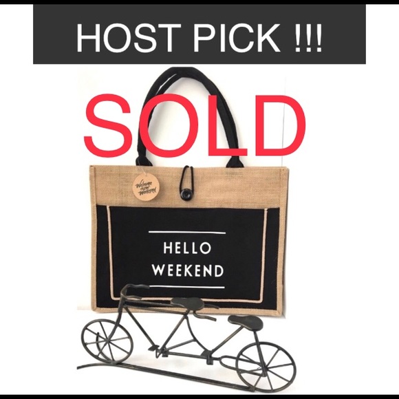 Handbags - ❌SOLD❌ NWT HELLO WEEKEND Cute Burlap Tote